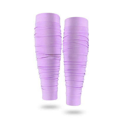 Outdoor Ruched Compression Calf Sleeves - Light Purple - One Size - image 18