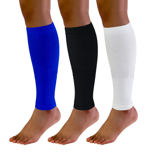 Solid Color Football Calf Compression Sleeves(3 Pairs) - Multicolor - XL - image 0
