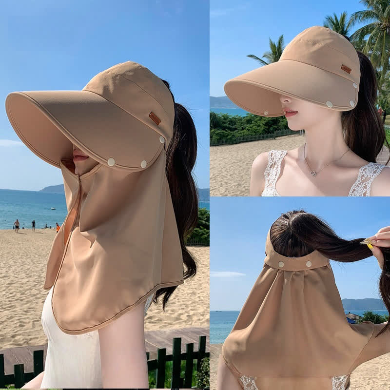 Outdoor Visor Sun Hat with Detachable Neck Flap - image 4