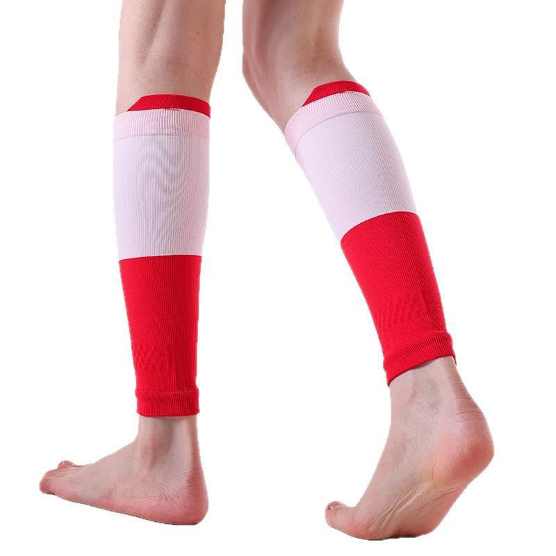 Colorblock Sports Running Compression Calf Sleeves(3 Pairs) - Red&Pink - One Size - image 5
