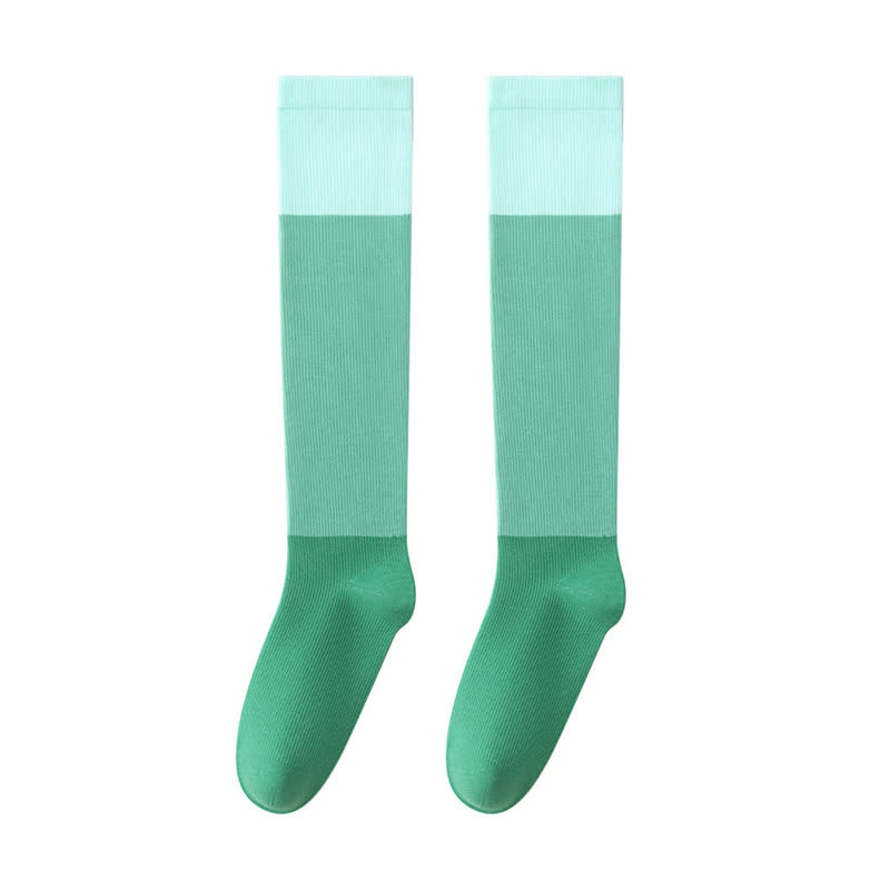 Gradient Colorblock Sports Compression Socks(4 Pairs) - Green - EU35-41(US3-7.5) - image 12