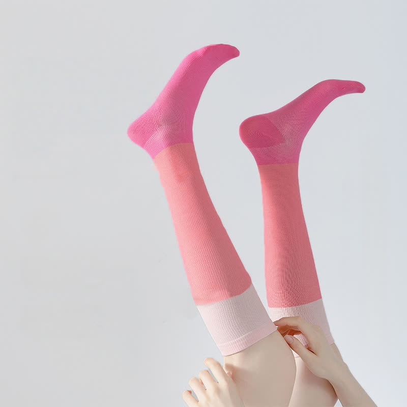 Gradient Colorblock Sports Compression Socks(4 Pairs) - image 10