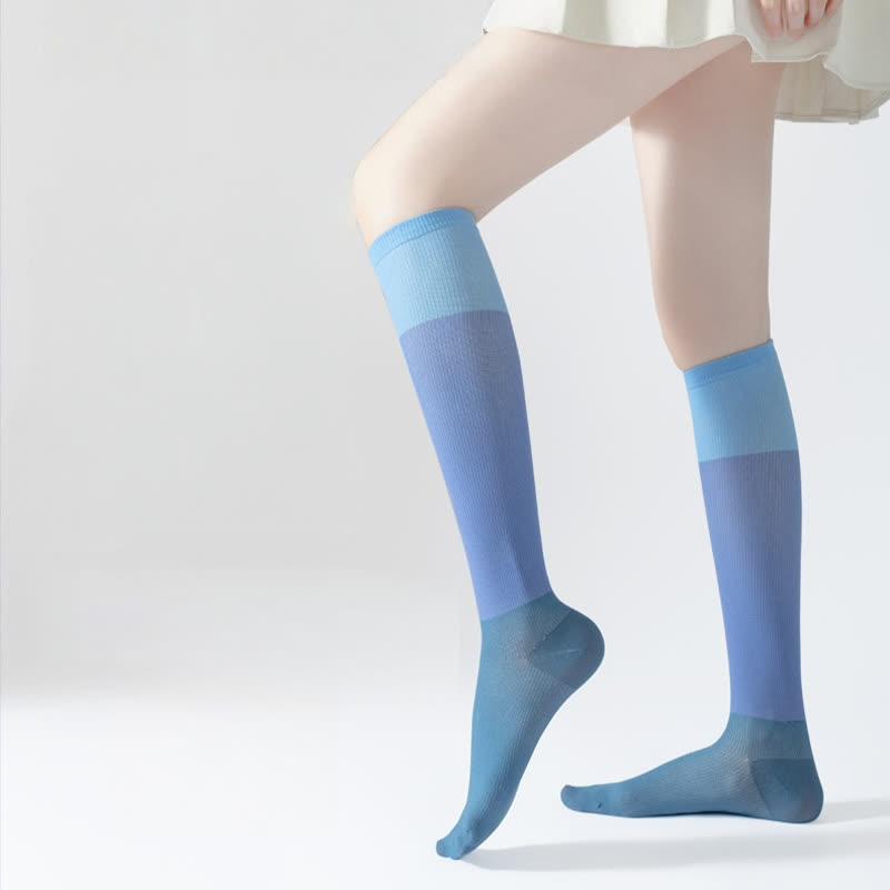 Gradient Colorblock Sports Compression Socks(4 Pairs) - image 2