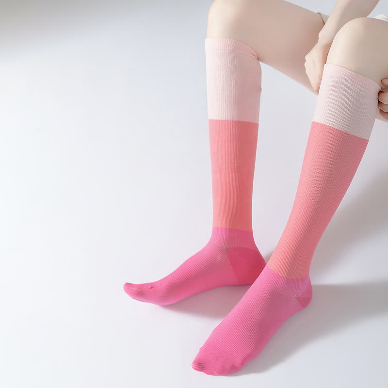 Gradient Colorblock Sports Compression Socks(4 Pairs) - image 8