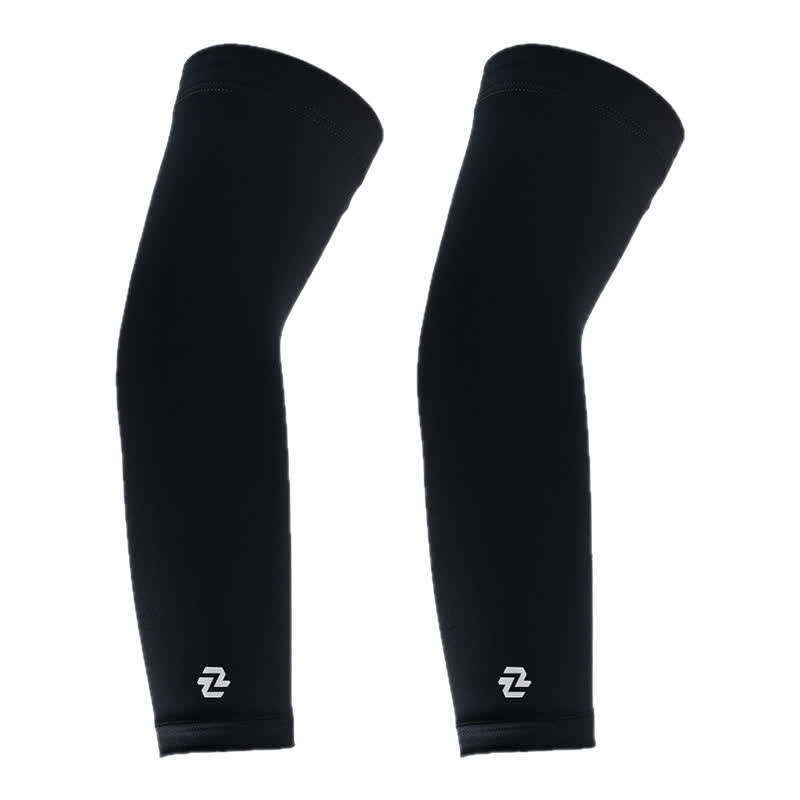 Lightweight Breathable Sports Compression Arm Sleeves - Black - XL - image 1