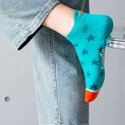 Star Print Breathable Cotton Ankle Socks(5 Pairs) - image 9