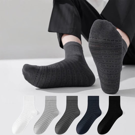 Mesh Hollow Bamboo Fiber Ankle Socks(5 Pairs) - image 0