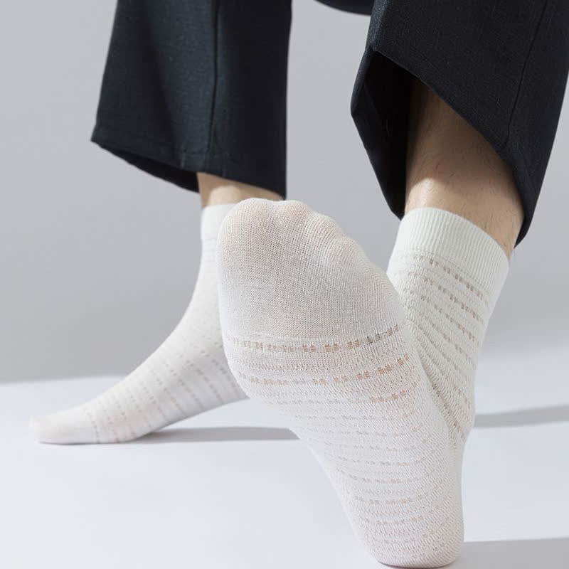 Mesh Hollow Bamboo Fiber Ankle Socks(5 Pairs) - image 3