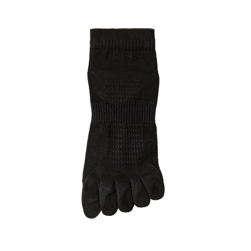 Pure Cotton Mesh Five-toe Ankle Socks(3 Pairs) - Black - EU39-45(US6-11) - image 6