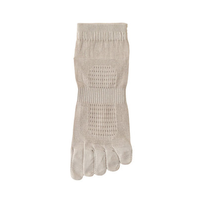 Pure Cotton Mesh Five-toe Ankle Socks(3 Pairs) - Khaki - EU39-45(US6-11) - image 7