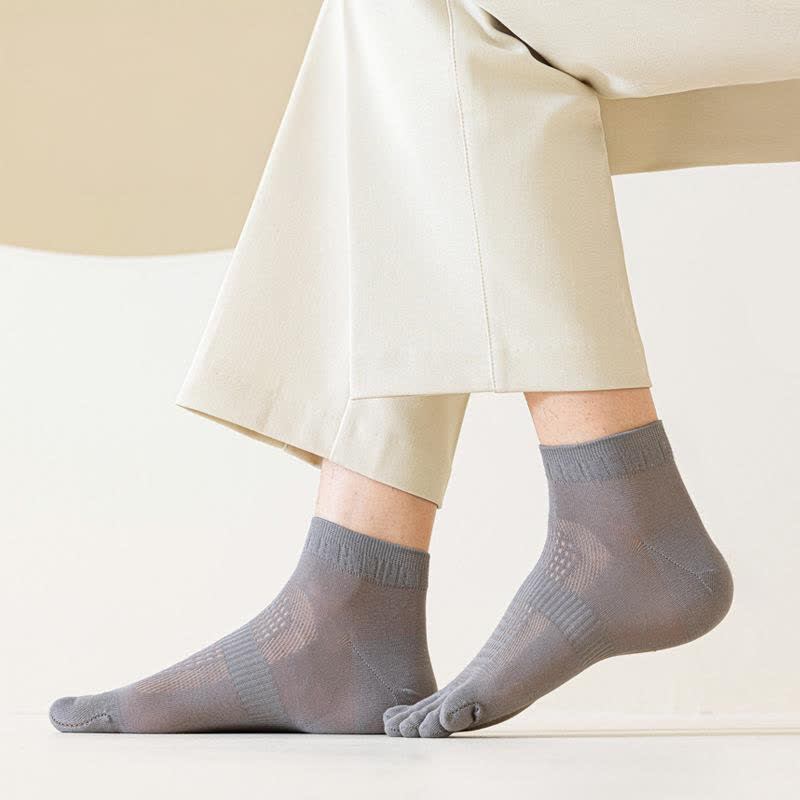 Pure Cotton Mesh Five-toe Ankle Socks(3 Pairs) - image 13