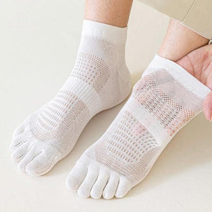 Pure Cotton Mesh Five-toe Ankle Socks(3 Pairs) - image 3