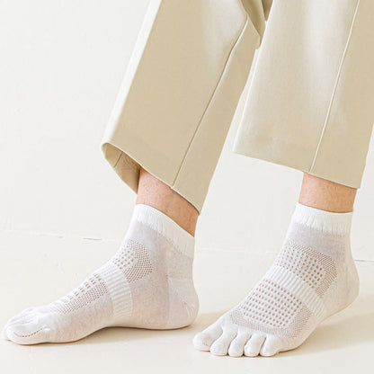 Pure Cotton Mesh Five-toe Ankle Socks(3 Pairs) - image 4