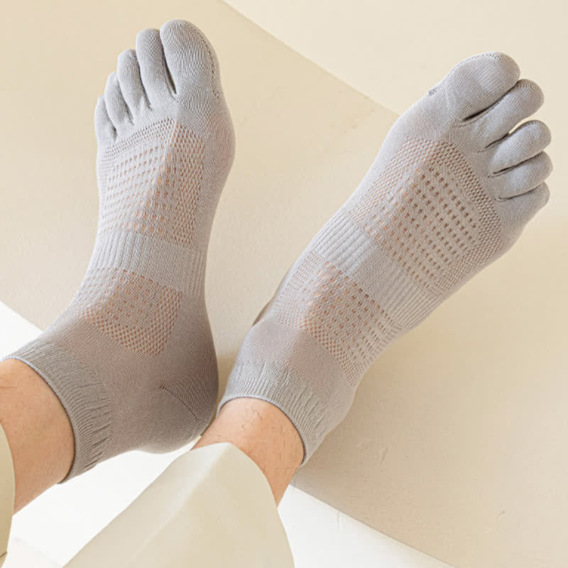 Pure Cotton Mesh Five-toe Ankle Socks(3 Pairs) - image 15