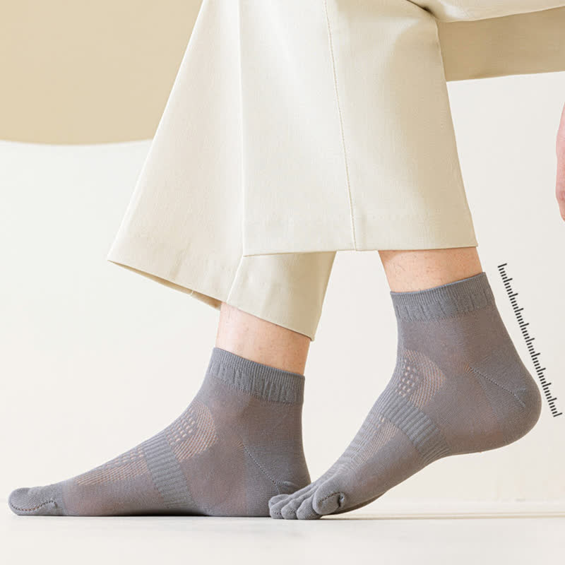Pure Cotton Mesh Five-toe Ankle Socks(3 Pairs) - image 12