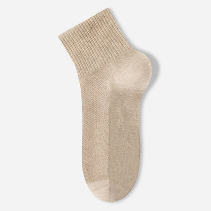 Pure Cotton Mesh Thin Breathable Ankle Socks(7 Pairs) - Khaki - EU40-45(US7-11) - image 9