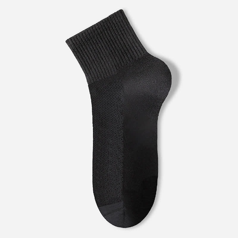 Pure Cotton Mesh Thin Breathable Ankle Socks(7 Pairs) - Black - EU40-45(US7-11) - image 5