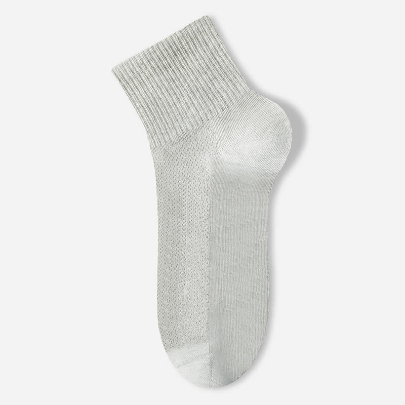 Pure Cotton Mesh Thin Breathable Ankle Socks(7 Pairs) - Light Gray - EU40-45(US7-11) - image 13