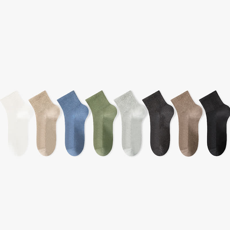 Pure Cotton Mesh Thin Breathable Ankle Socks(7 Pairs) - Multicolor - EU40-45(US7-11) - image 1