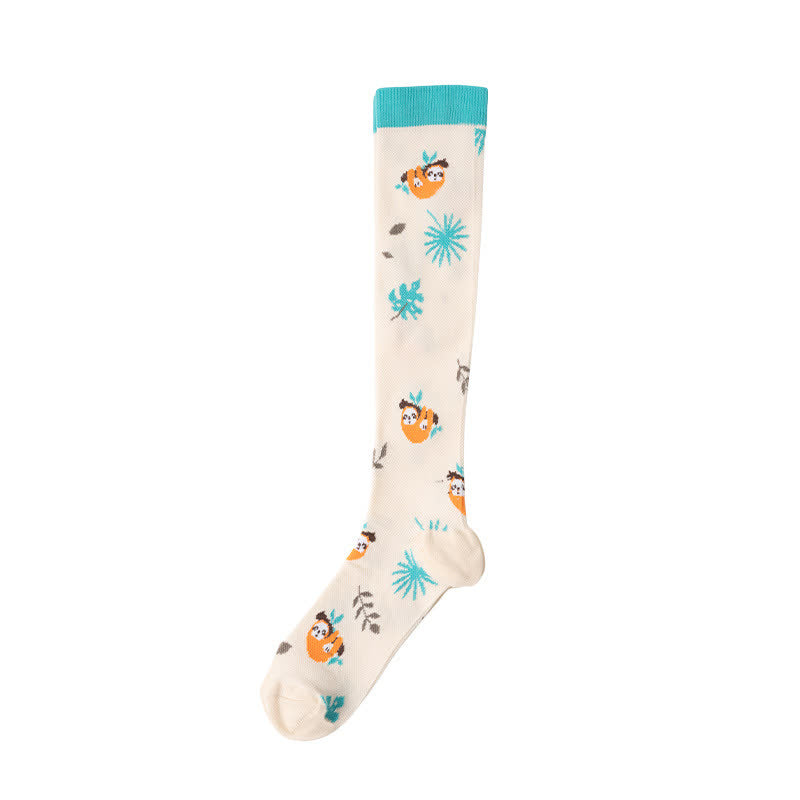 Cute Animal Plant Print Compression Socks(6 Pairs) - image 9