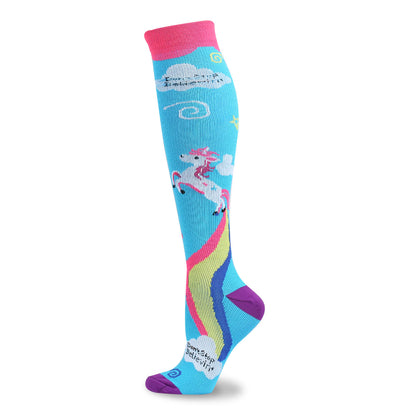 Funny Cartoon Animal Print Compression Socks(5 Pairs) - Blue - S/M - image 13