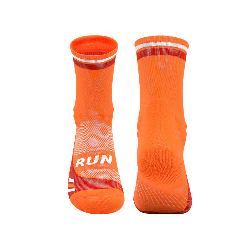 Breathable Quick-drying Quarter Compression Socks(4 Pairs) - Orange - EU39-44(US6-10) - image 4
