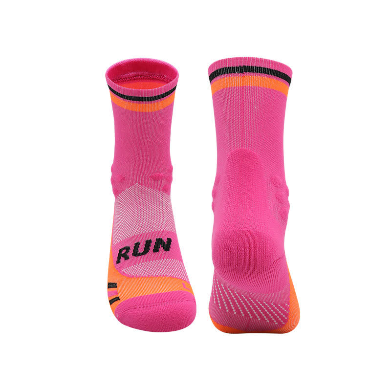 Breathable Quick-drying Quarter Compression Socks(4 Pairs) - Pink - EU39-44(US6-10) - image 7