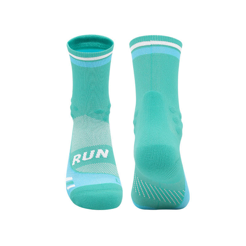 Breathable Quick-drying Quarter Compression Socks(4 Pairs) - Green - EU39-44(US6-10) - image 0