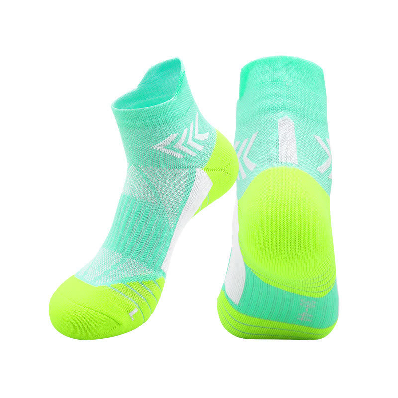 Graphics Print Running Ankle Compression Socks(4 Pairs) - Green - EU39-44(US6-10) - image 8