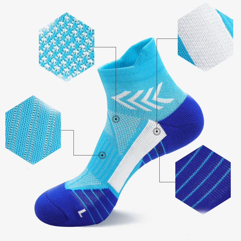 Graphics Print Running Ankle Compression Socks(4 Pairs) - image 1