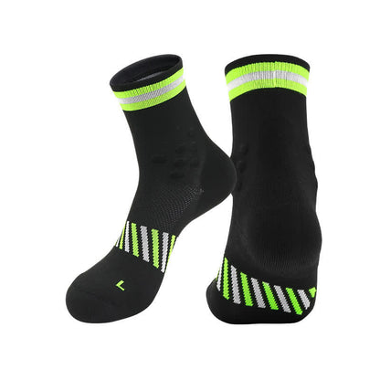 Breathable Sports Cycling Quarter Compression Socks(4 Pairs) - Black&Yellow - EU39-44(US6-10) - image 9