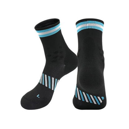 Breathable Sports Cycling Quarter Compression Socks(4 Pairs) - Black&Blue - EU39-44(US6-10) - image 6