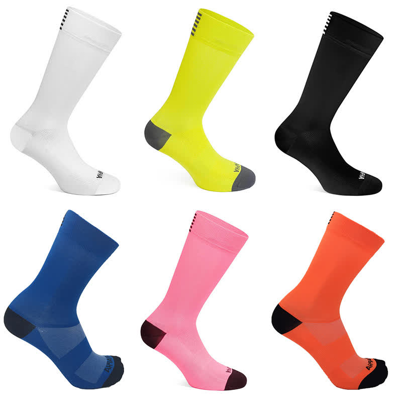 Solid Color Cycling Quarter Compression Socks(6 Pairs) - Multicolor - EU39-45(US6-11) - image 1