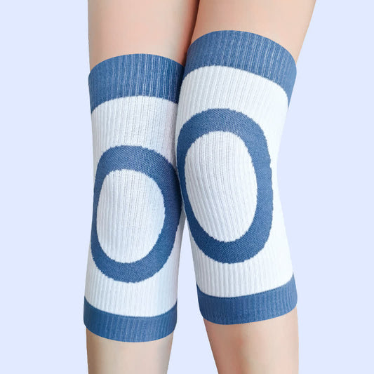 Circle Print Elastic Knee Pads - Blue - L - image 0