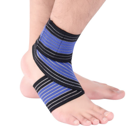 Thin Elastic Velcro Wrap Ankle Braces - Black&Blue - One Size - image 0