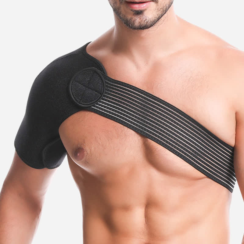 Black Adjustable Elastic Shoulder Brace - Black - One Size - image 3