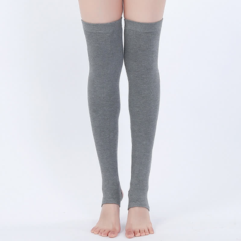 Pure Cotton Non-slip Stirrup Thigh Sleeves - Dark Grey - XL - image 2