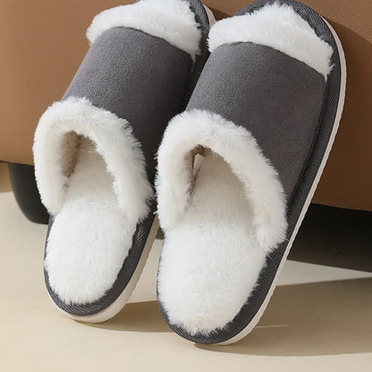 Suede Slippers with Fur Trim - Grey - EU42-43(US8.5-9) - image 7