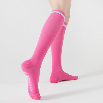 Geometric Graphic Compression Knee High Socks(5 Pairs) - Pink - EU37-42(US4-8.5) - image 2