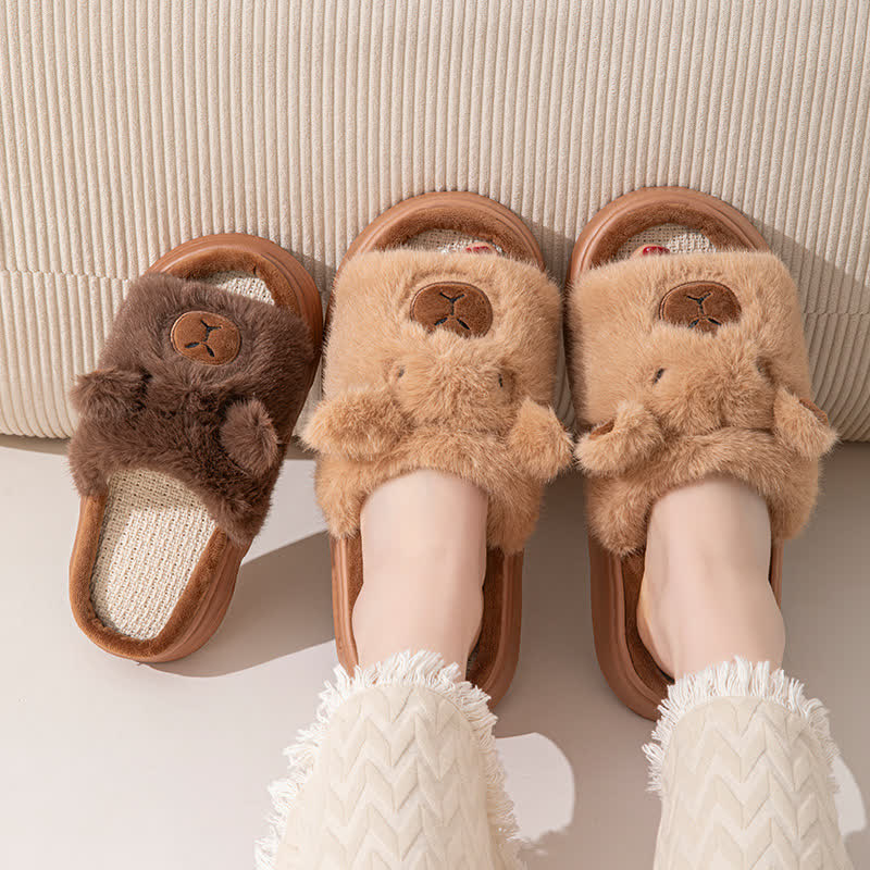 Open-Toe Plush Animal Slippers - image 3