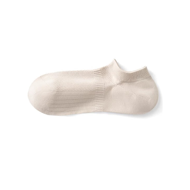 Cotton Sweat-wicking Mesh Breathable No Show Socks(7 Pairs) - Khaki - EU39-44(US6-10) - image 5