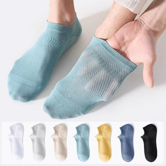 Cotton Sweat-wicking Mesh Breathable No Show Socks(7 Pairs) - Multicolor - EU39-44(US6-10) - image 0