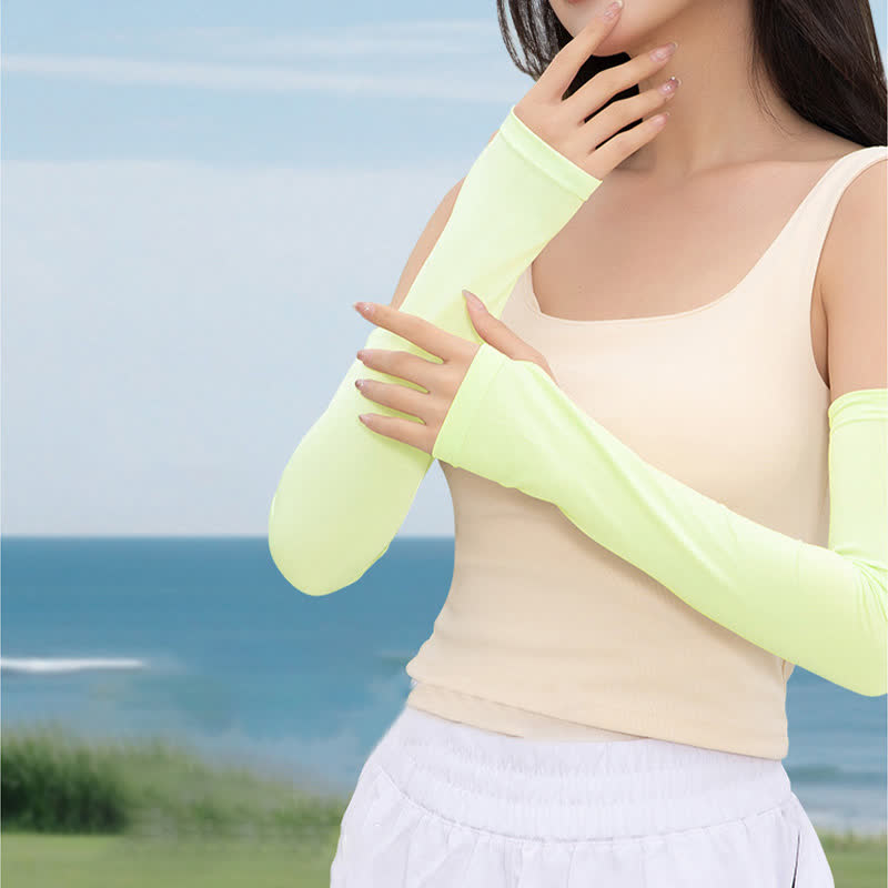 Elastic Breathable Outdoor Sun Protection Arm Sleeves - image 8