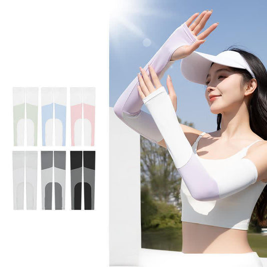 Color Block Breathable Sun Protection Arm Sleeves - image 0