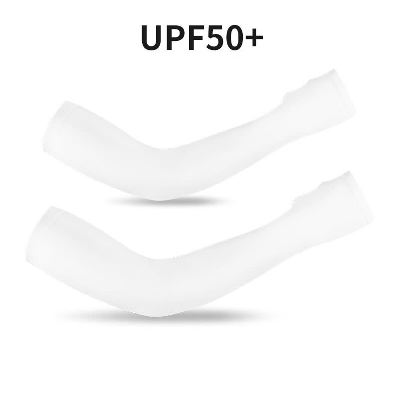 Finger Loop Sun Protection Arm Sleeves - White - XXL - image 10