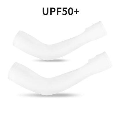 Finger Loop Sun Protection Arm Sleeves - White - XXL - image 10