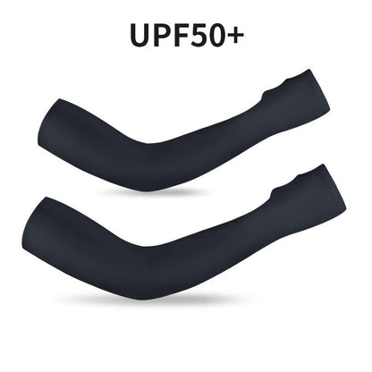 Finger Loop Sun Protection Arm Sleeves - Black - XXL - image 9