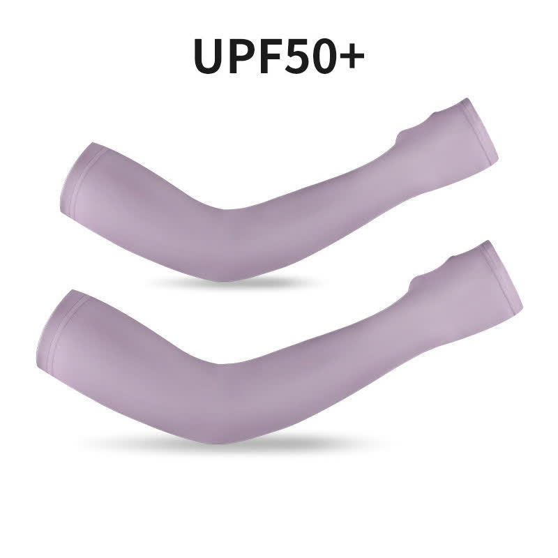 Finger Loop Sun Protection Arm Sleeves - Purple - L - image 8