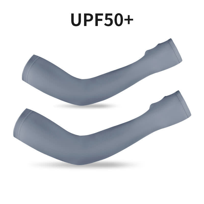 Finger Loop Sun Protection Arm Sleeves - Grey - XXL - image 11