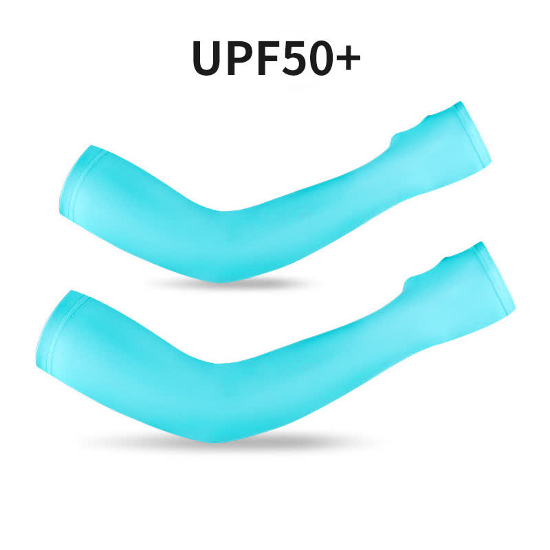 Finger Loop Sun Protection Arm Sleeves - Blue - XXL - image 13